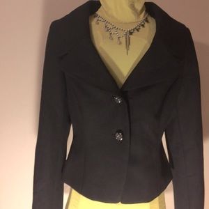 Ann Taylor Jeweled Two Button Black Jacket